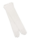 Long Leather Gloves in white