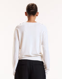 White Nautical Crewneck Sweater