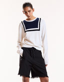White Nautical Crewneck Sweater