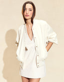 Cynthia Rowley Downtown Leather Bomber Jacket