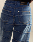 Cynthia Rowley Windowpane Wide-Leg Jeans
