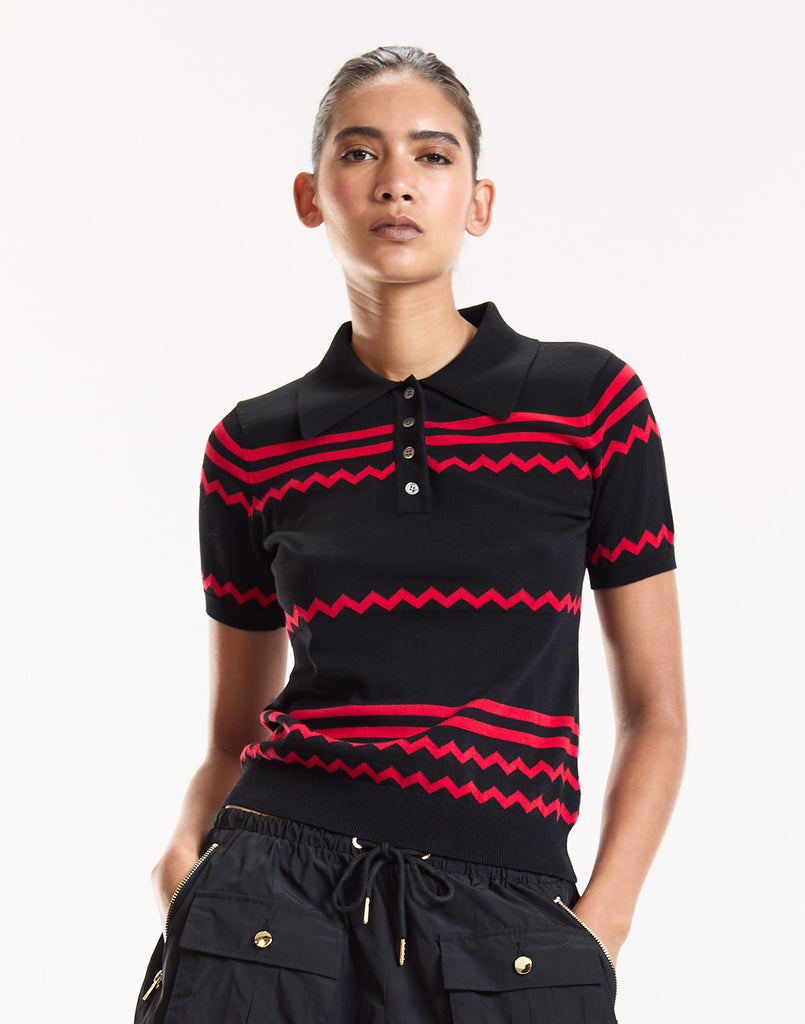 Ziggy Cropped Knit Polo