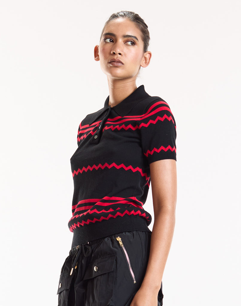 Ziggy Cropped Knit Polo