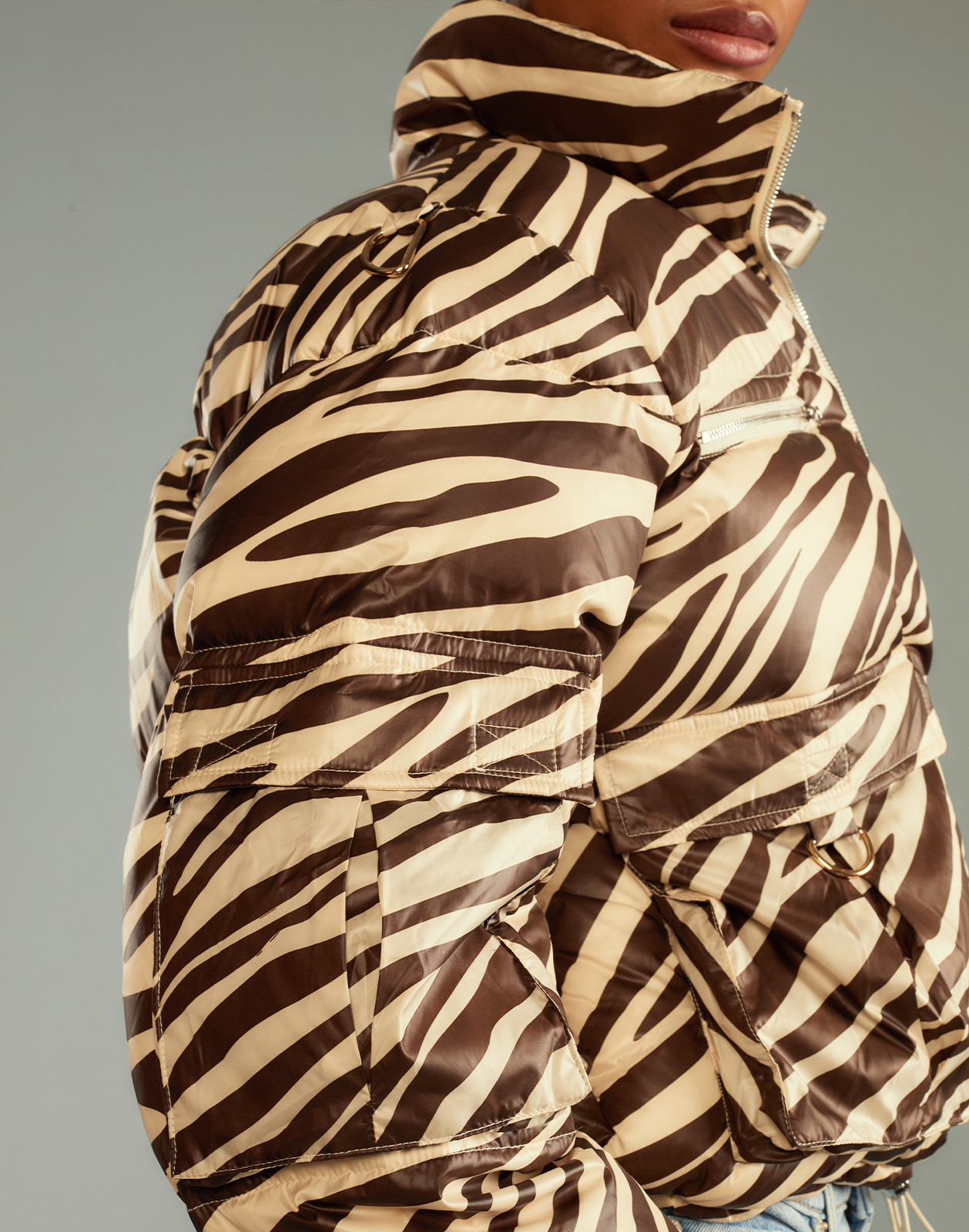 Zebra Down Puffer Jacket