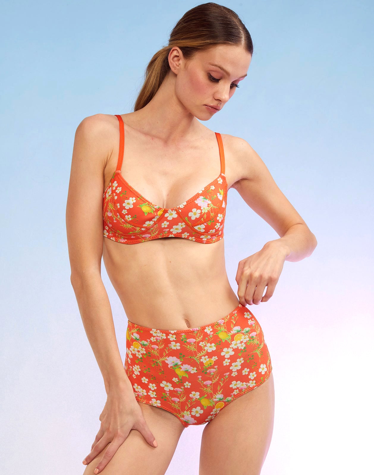 Blossom Neoprene High-Waisted Bikini Bottom – Cynthia Rowley