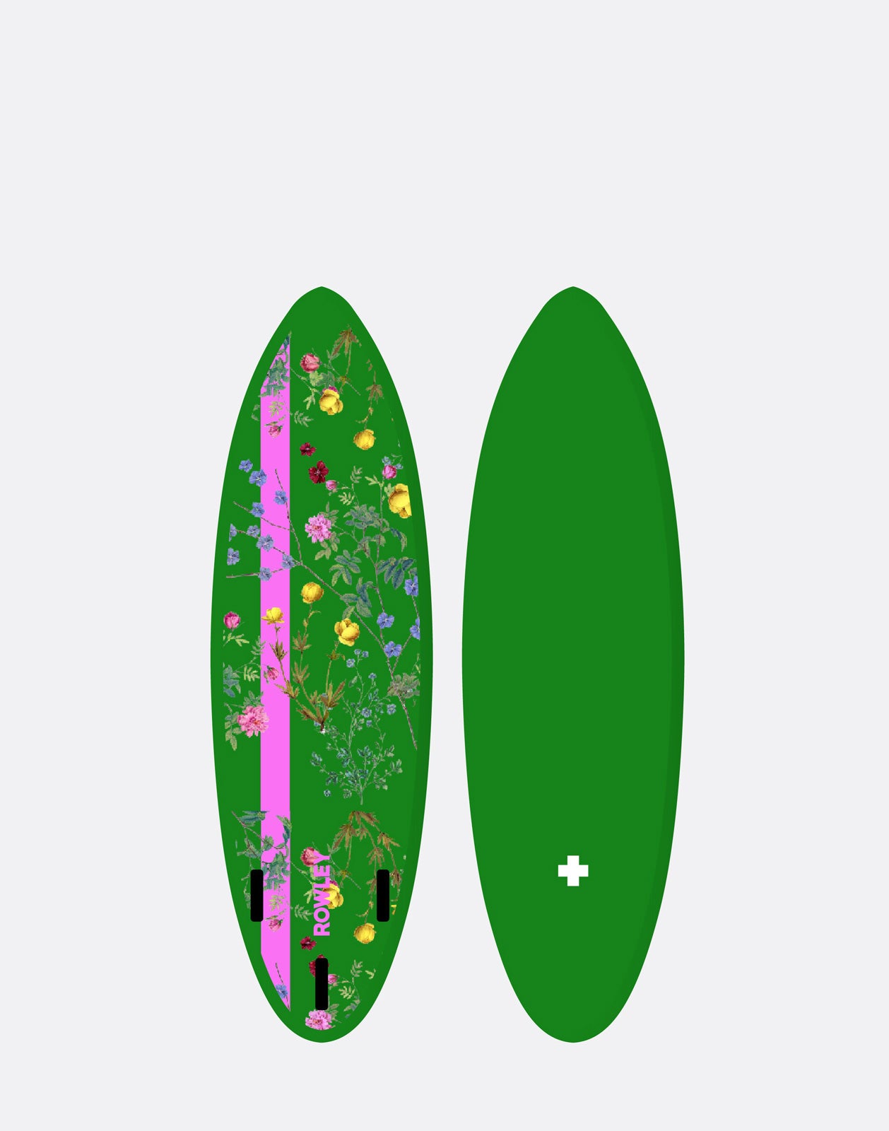 Custom Short Surfboard - Green Garden Floral