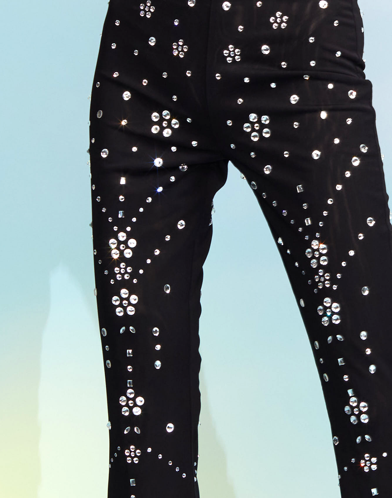 Crystal Embellished Mesh Trousers