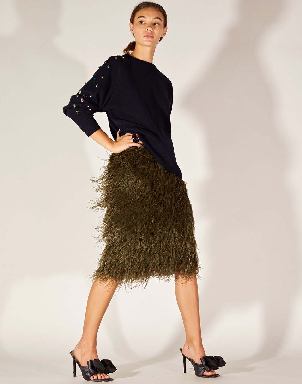 Midi Feather Skirt – Cynthia Rowley