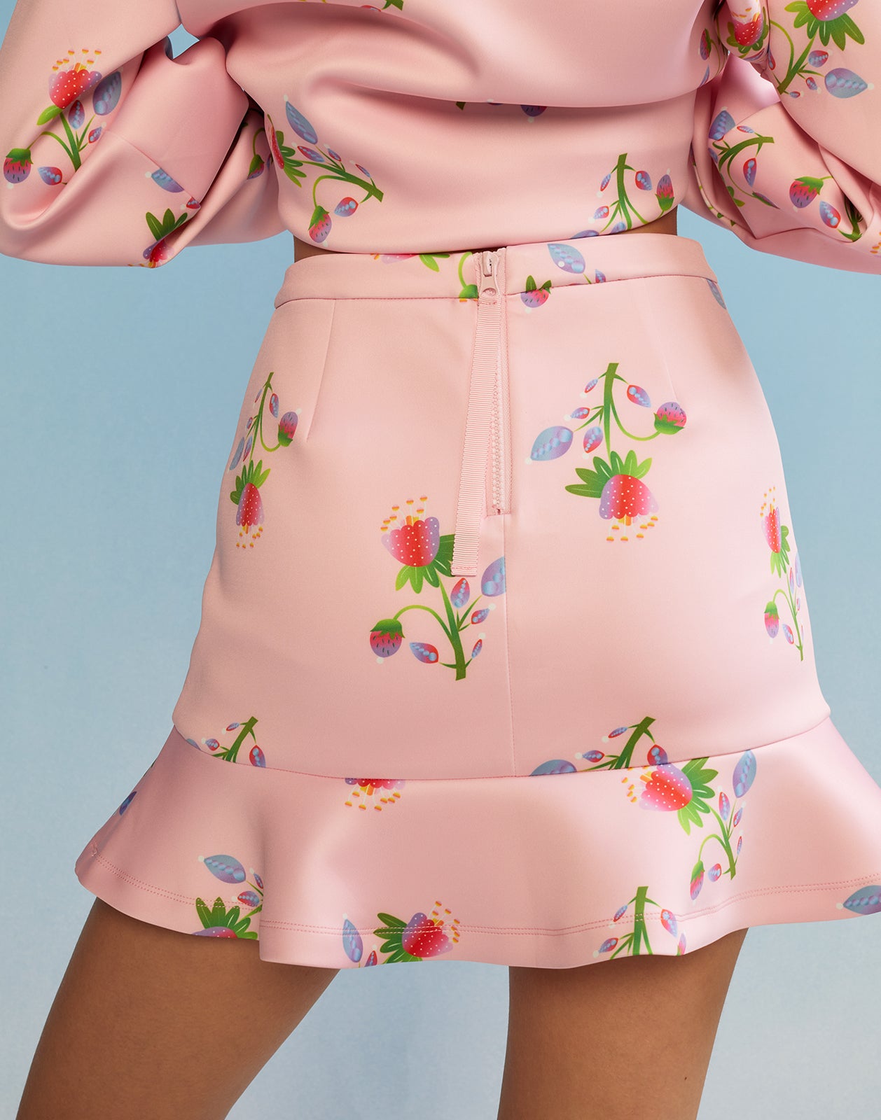 Strawberry Bonded Mini Skirt