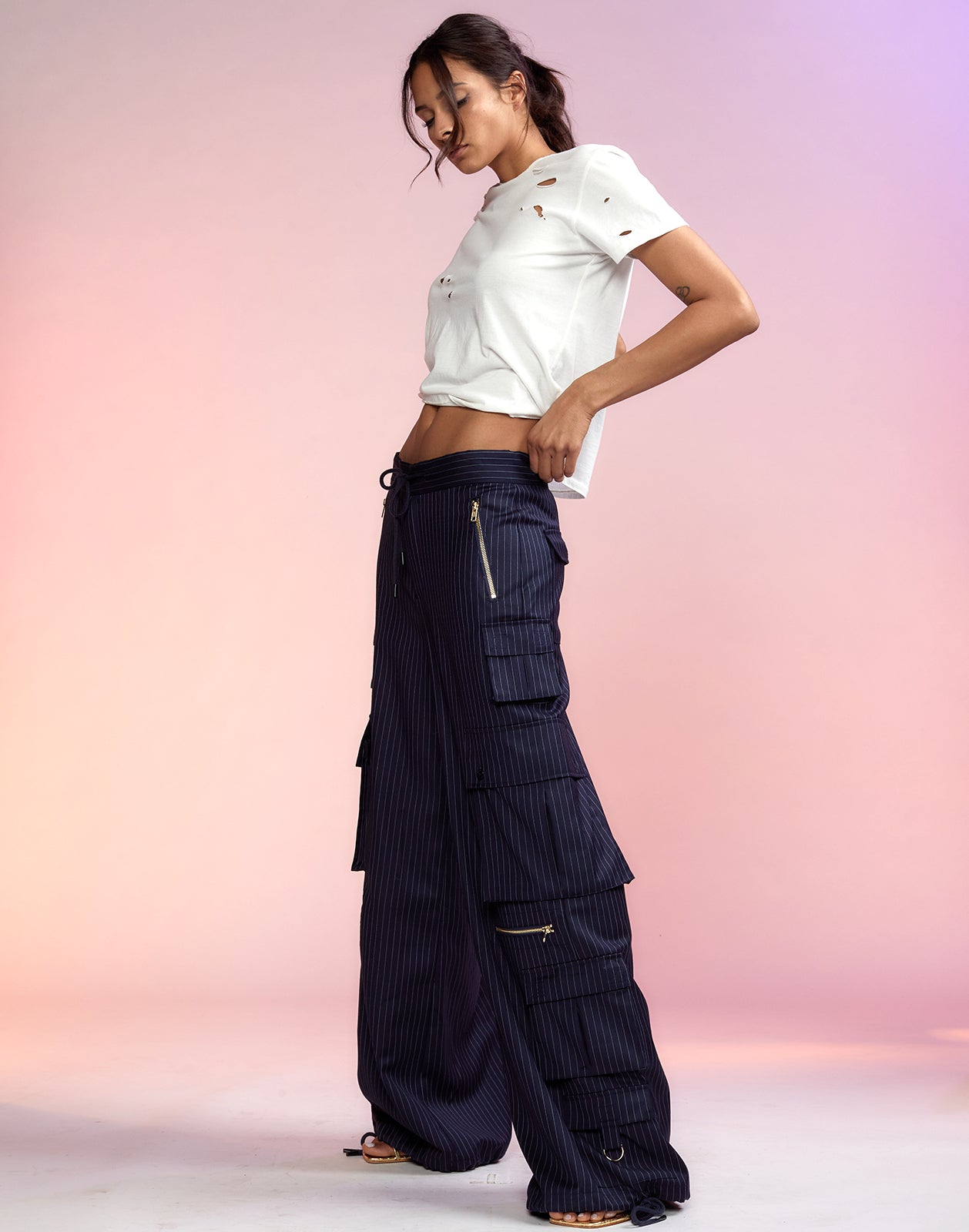 Women Long Pants Elastic Waist Drawstring Closure Trousers Pure Color Pants  (Apricot) at Amazon Women's Clothing store
