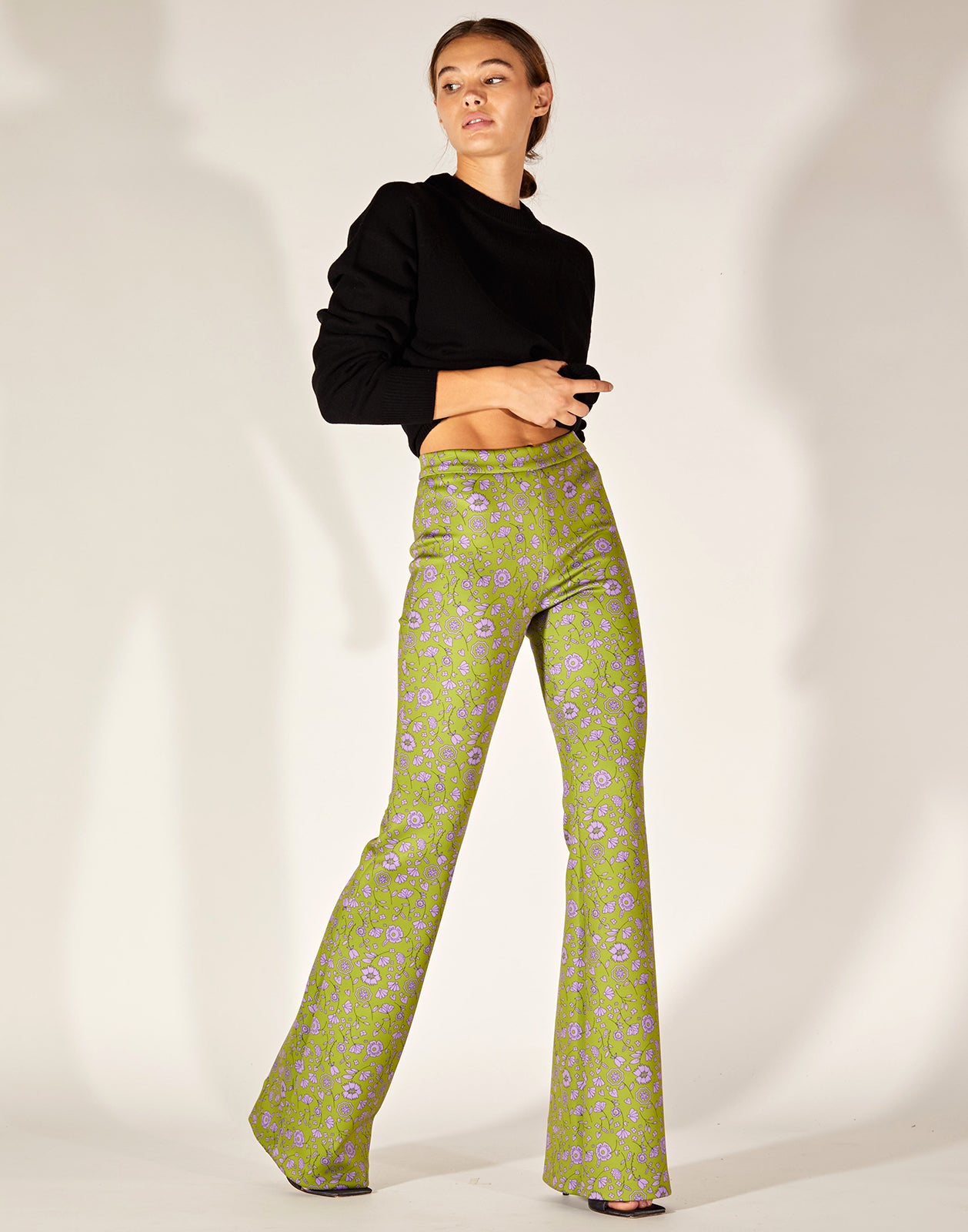 Cynthia Rowley Black Lace Bonded Fit and Flare Pant - Black Lace | Verishop
