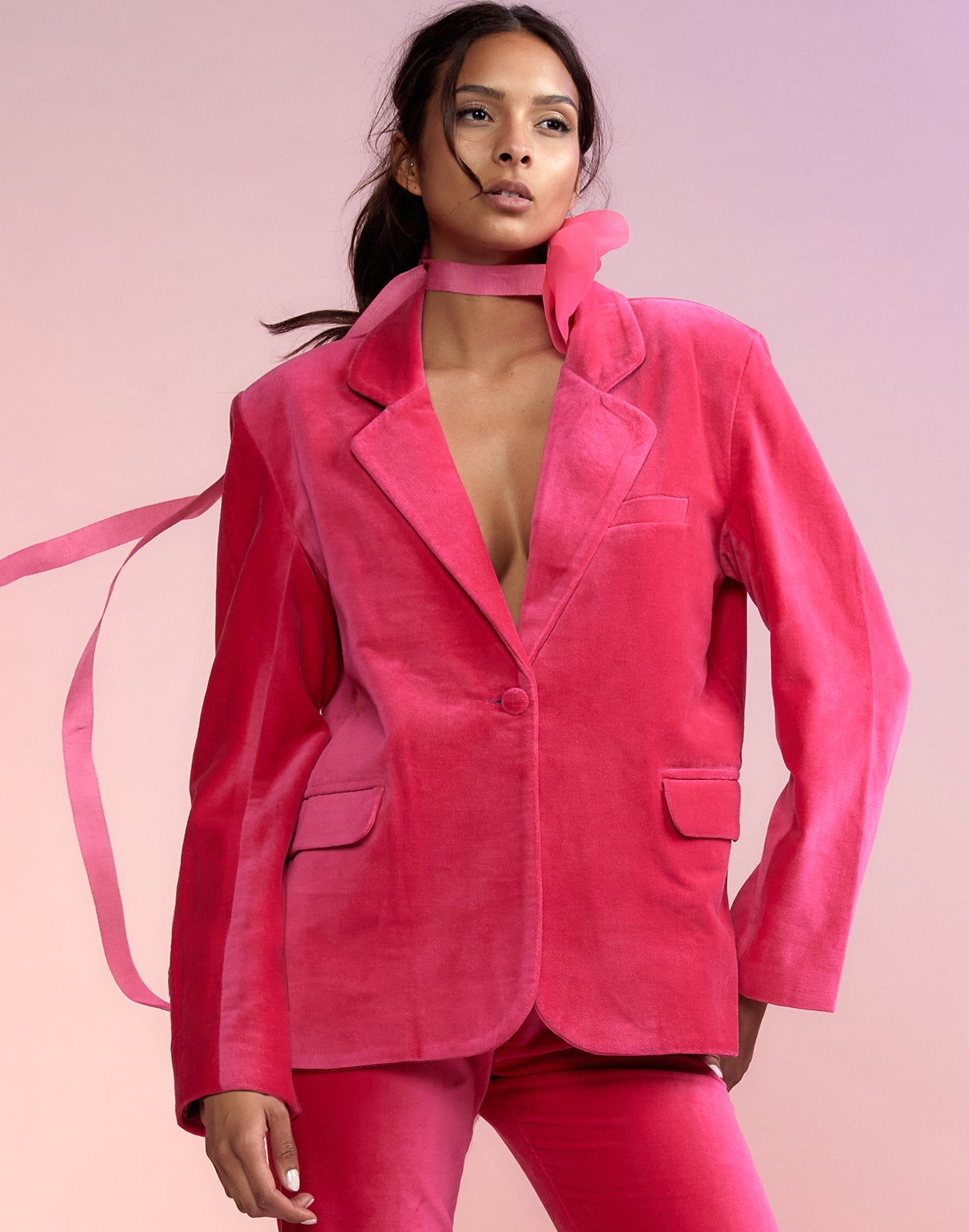 Red velvet blazer womens zara Clearance