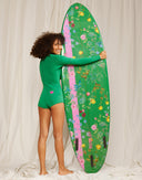 Custom 7' Surfboard - Green Garden Floral